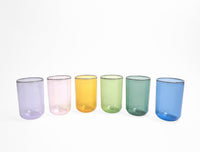 Large Striped Rim Glasses - Rainbow (Set of 6)