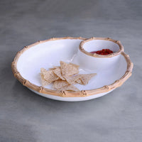 Bamboo Large Chip and Dip Bowl, Melamine