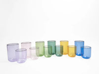 Large Striped Rim Glasses - Rainbow (Set of 6)