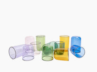 Large Striped Rim Glasses - Rainbow (Set of 6)
