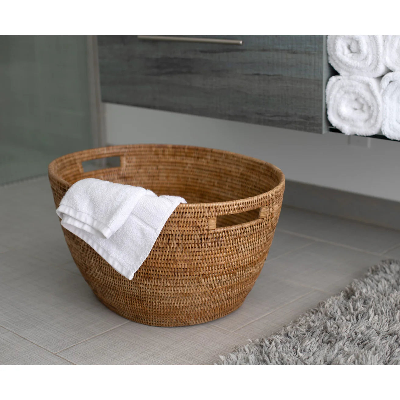 Laundry Basket with Cutout Handles