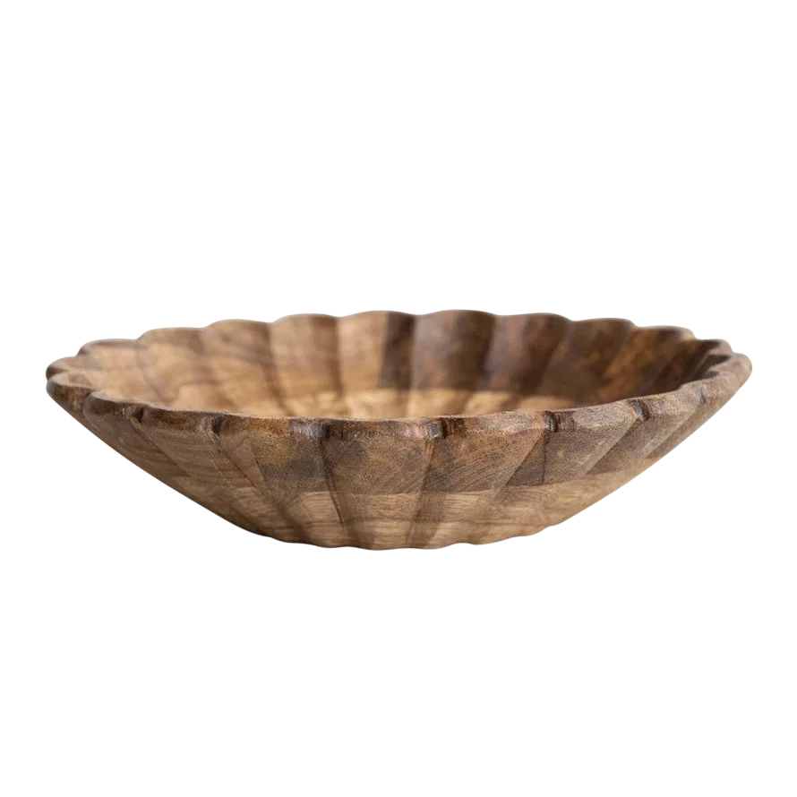 Leighton Wood Scalloped Bowl