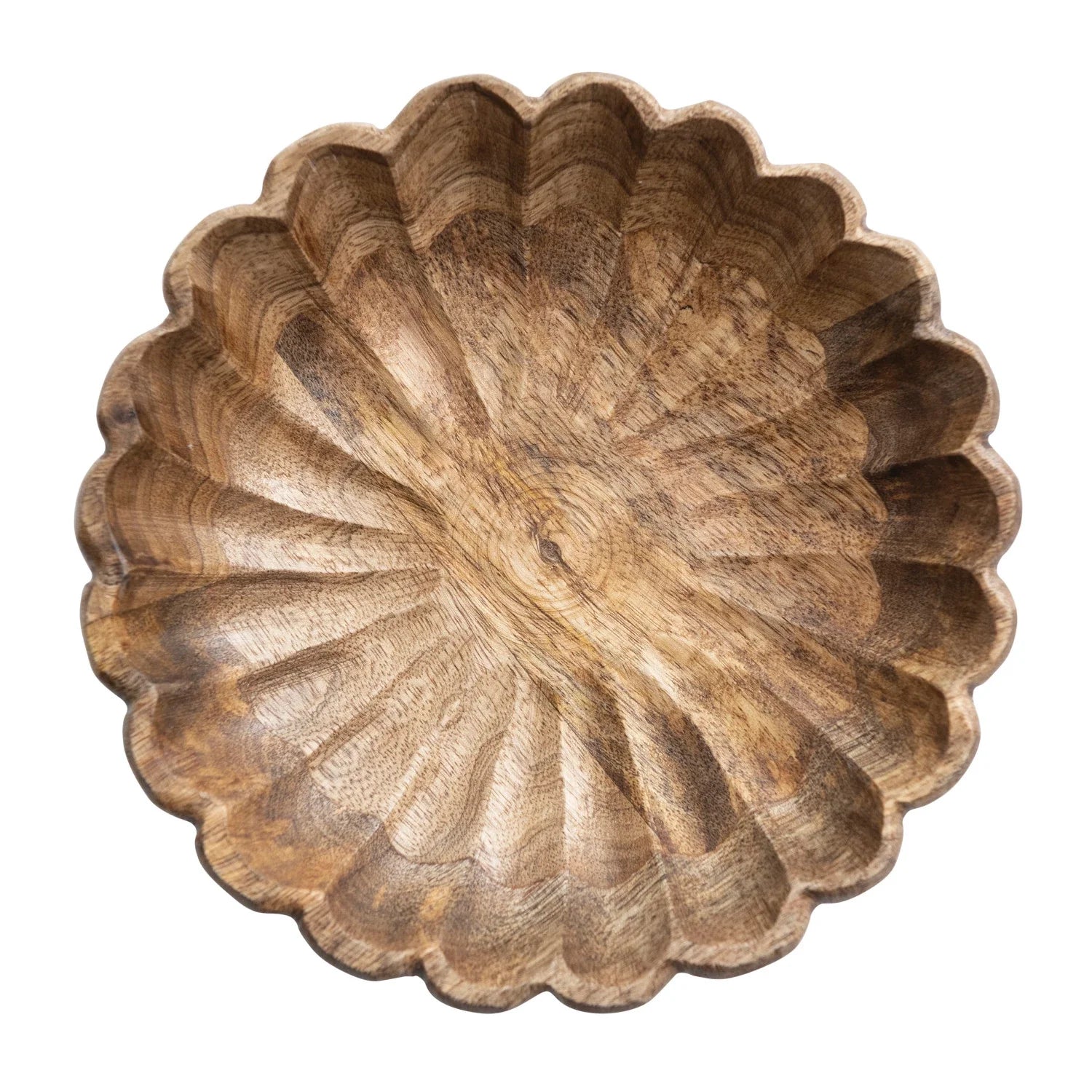Leighton Wood Scalloped Bowl