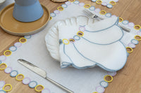 Hand Embroidered Circular Elegance Placemats 14" × 18" (Set of 4)