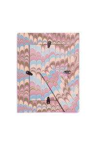 Hand-Marbled Picture Frame in Lilac Blues, 4" x 6"