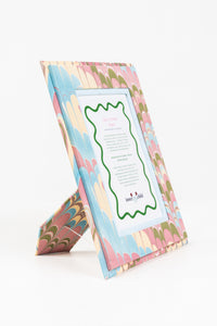 Hand-Marbled Picture Frame in Lilac Blues, 4" x 6"