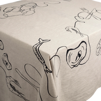 Line Drawing Linen Tablecloth