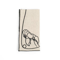Line Drawing Embroidered Linen Napkins (Set of 4)