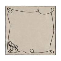 Line Drawing Embroidered Linen Napkins (Set of 4)