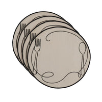 Line Drawing Embroidered Linen Placemats (Set of 4)