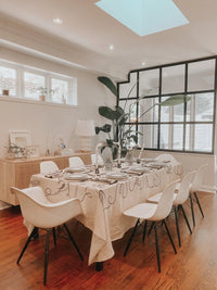 Line Drawing Linen Tablecloth