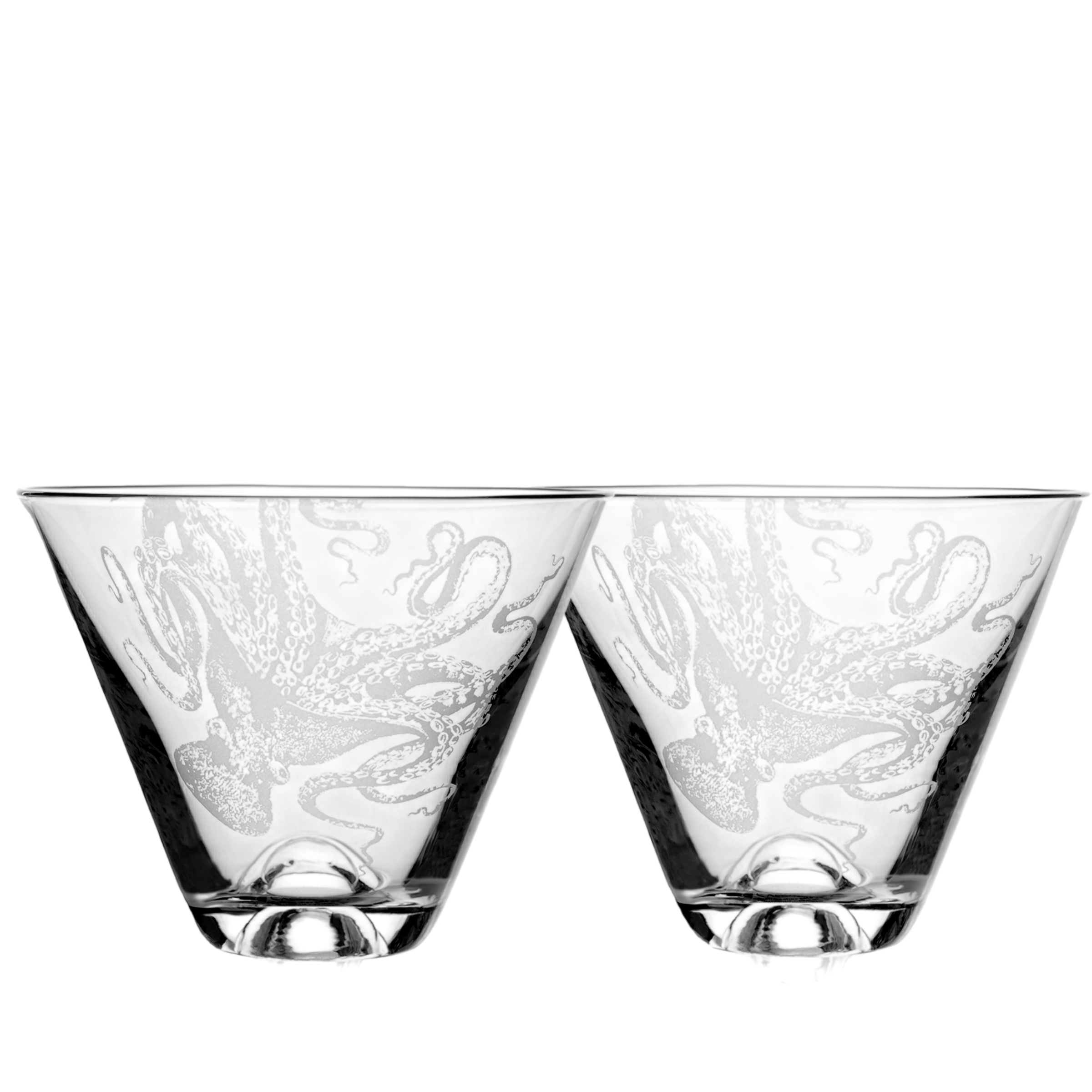 Lucy Stemless Martini Glasses, Set of 2
