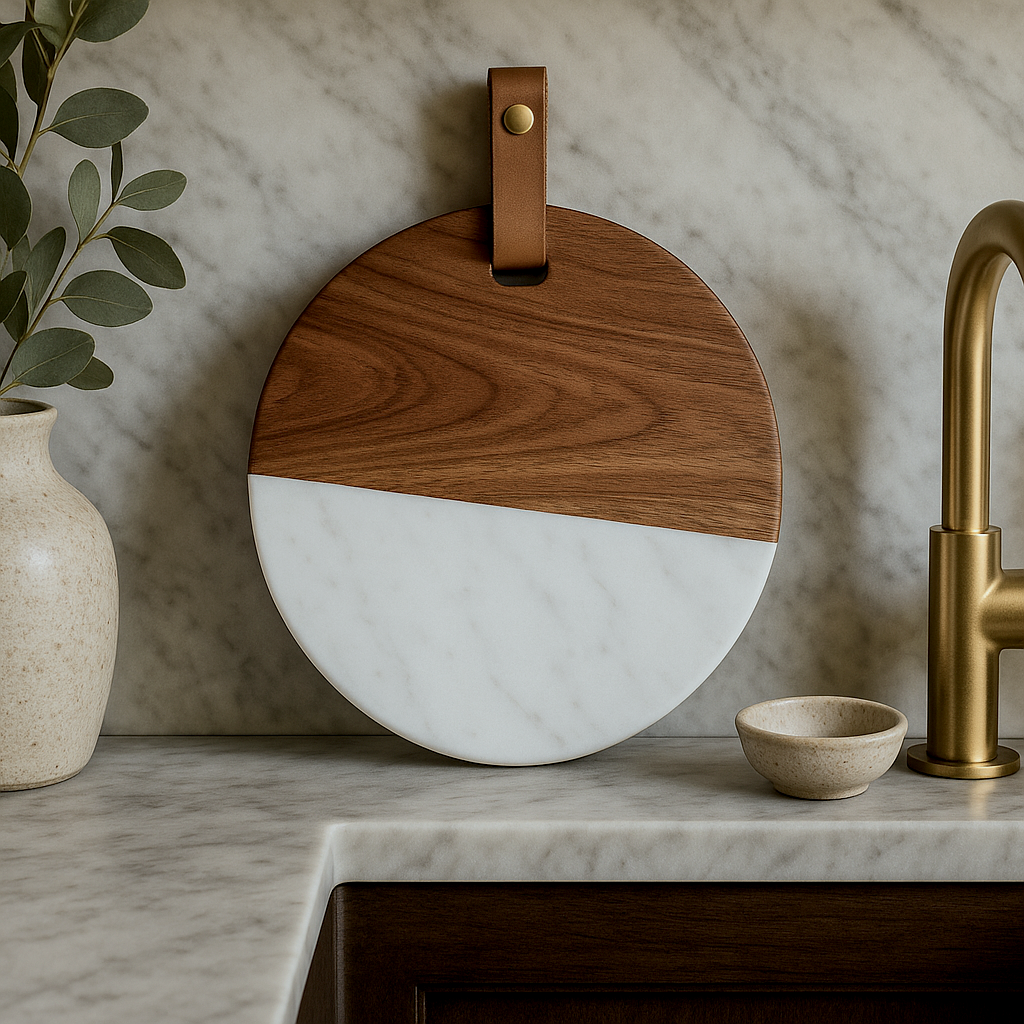 Maison Wood + White Serving Boards