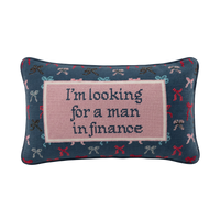 Man In Finance Needlepoint Pillow