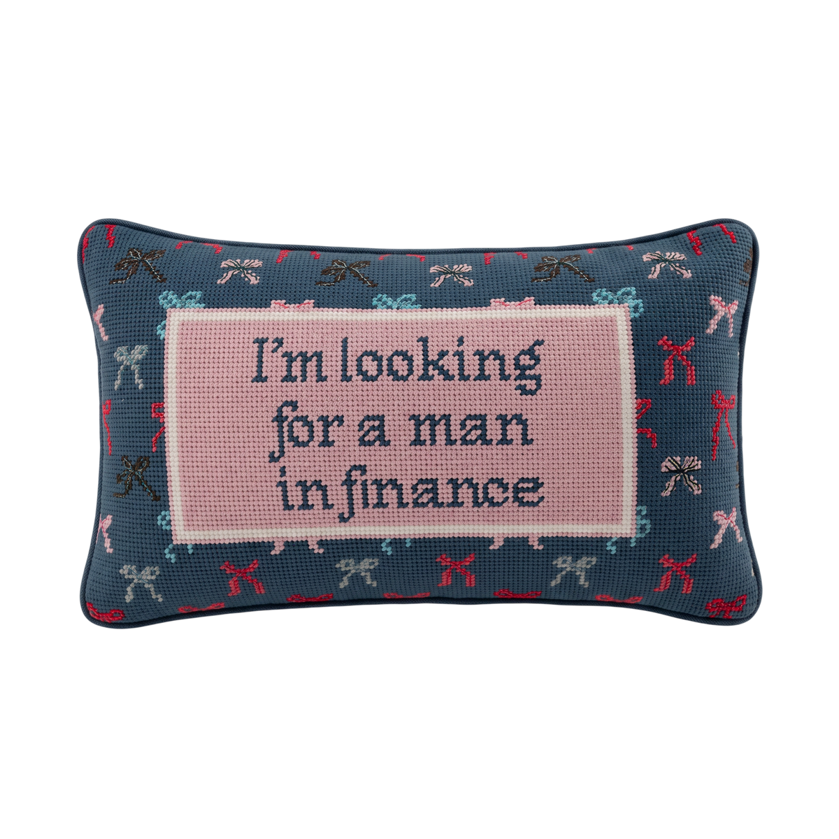 Man In Finance Needlepoint Pillow