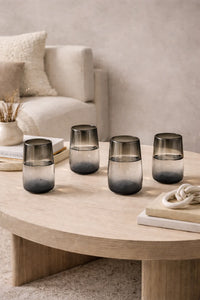 Mario Tall Smoke Luster Glass (Set of 4) by MESO