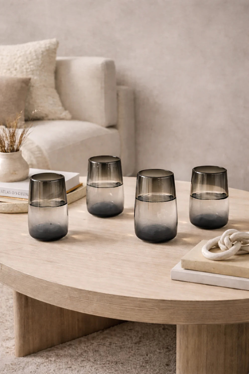 Mario Tall Smoke Luster Glass (Set of 4) by MESO