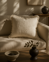 Marseille Pillow, Ivory Bouclé