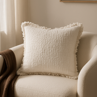 Marseille Pillow, Ivory Bouclé