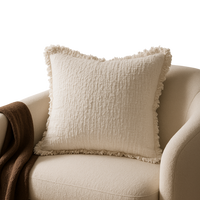 Marseille Pillow, Ivory Bouclé