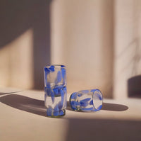 Marta Stackable Glass Blue & Clear (Set of 4) by MESO
