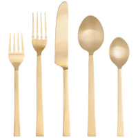 Matte Gold Edge Flatware (Set of 5)