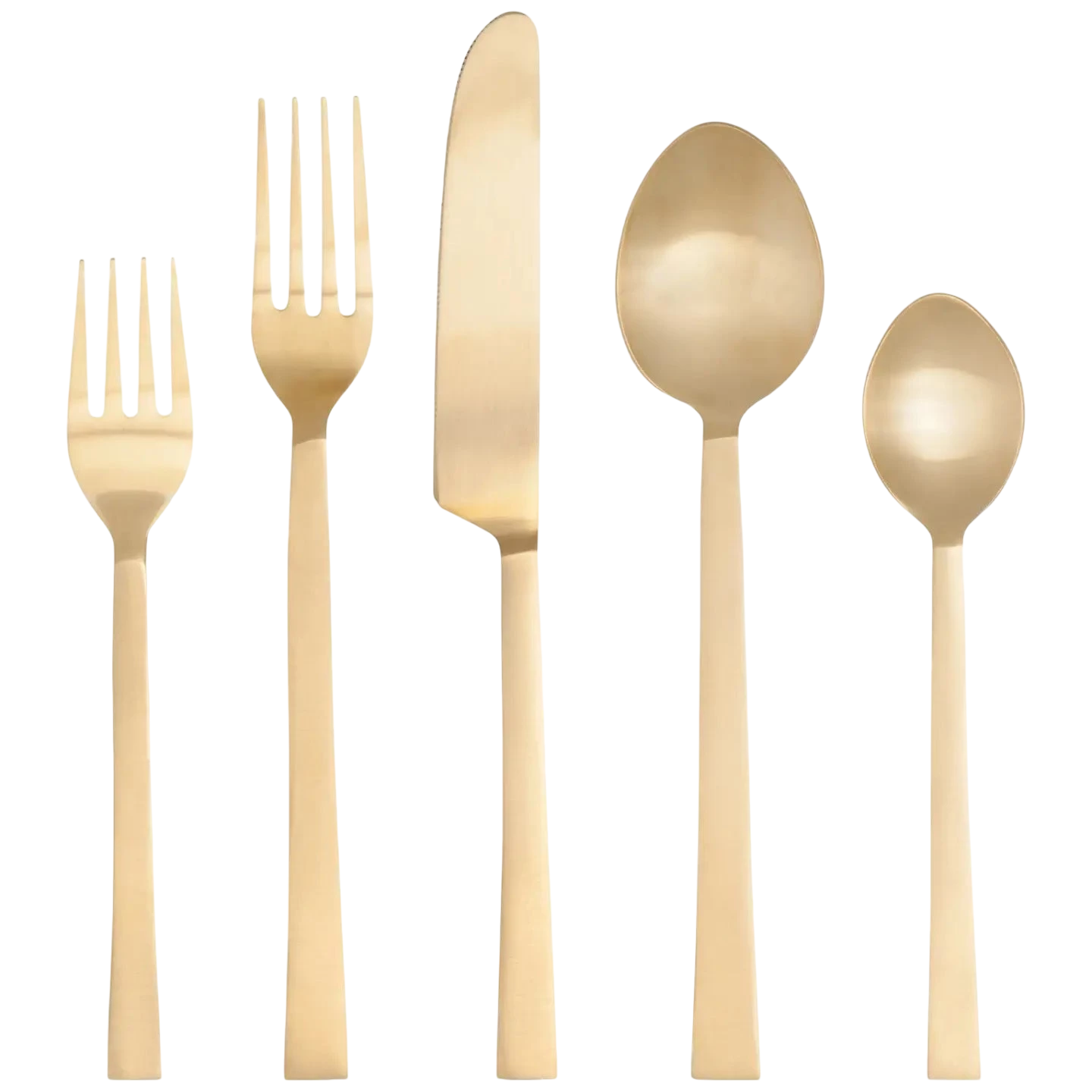 Matte Gold Edge Flatware (Set of 5)