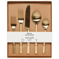 Matte Gold Edge Flatware (Set of 5)