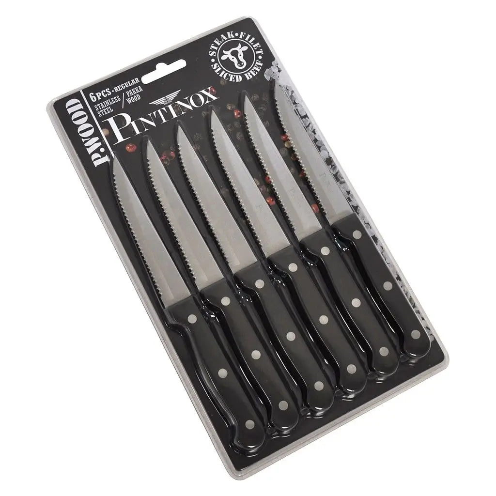 P Wood Regular Sized Meat Knives (Set of 6)
