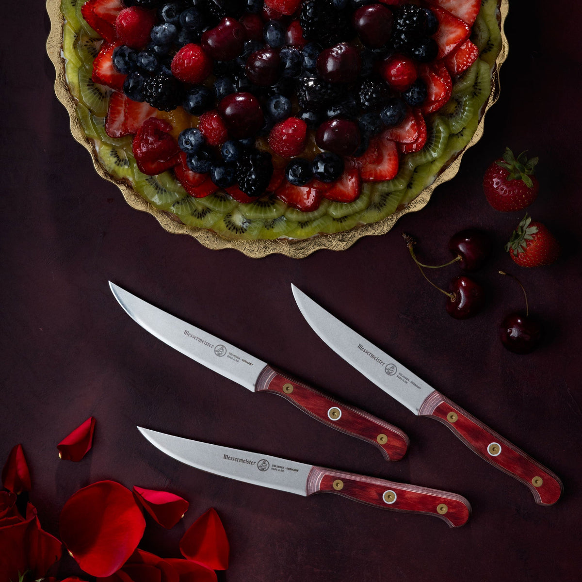 Custom Red Steak Knife Set (Set of 4)
