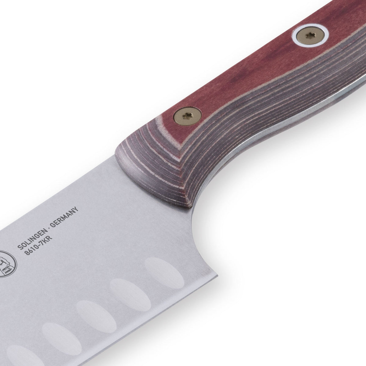 Custom Red Kullens Santoku Knife - 7"