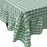 Moss Ruffled Gingham Tablecloth