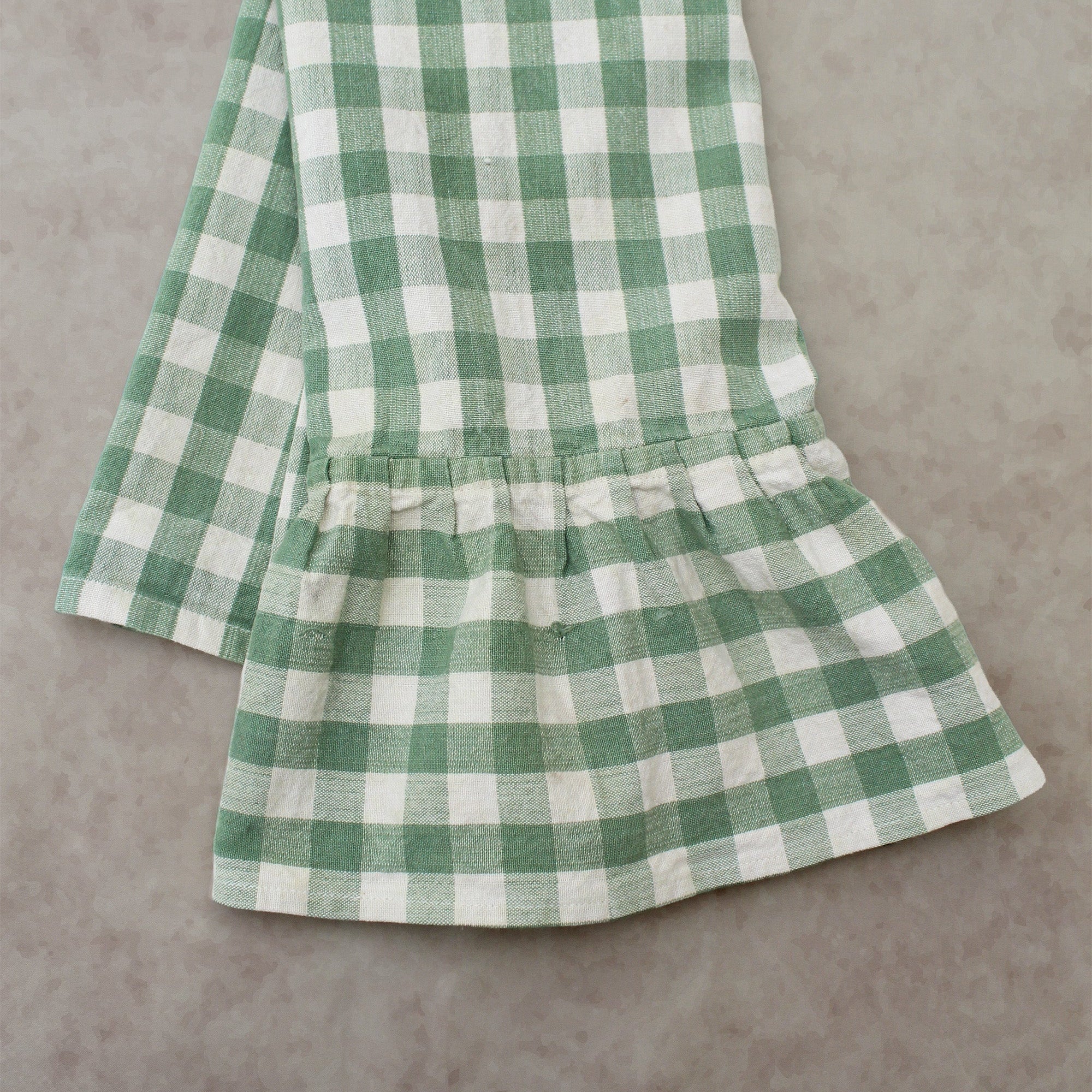 Moss Ruffled Gingham Dish Towel