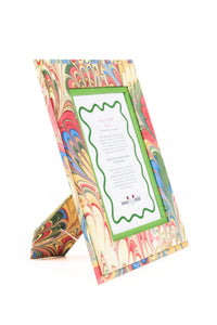 Hand-Marbled Picture Frame in Multicolor, 4" x 6"