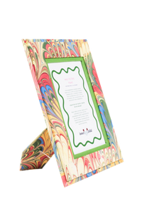 Hand-Marbled Picture Frame in Multicolor, 4" x 6"