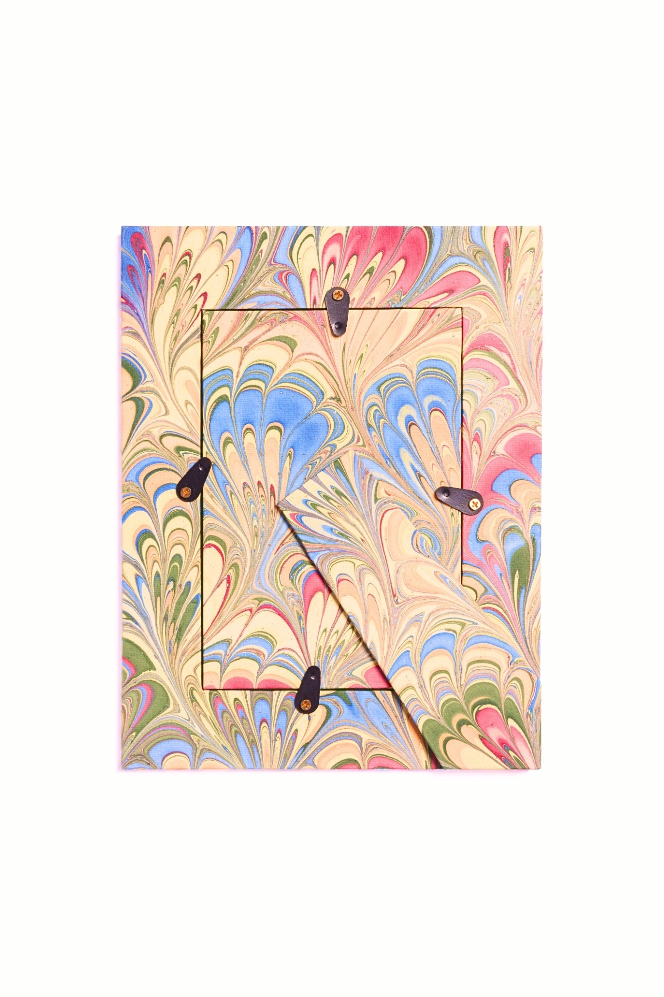 Hand-Marbled Picture Frame in Multicolor, 4" x 6"