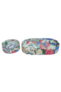 Nesting Hand-Marbled Oval Desk Tray Set in Multicolor
