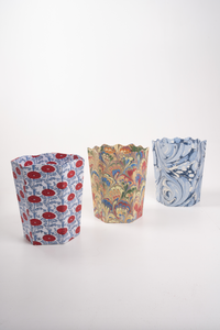 Blockprint Scallop Waste Bin / Storage Bin in Araminta