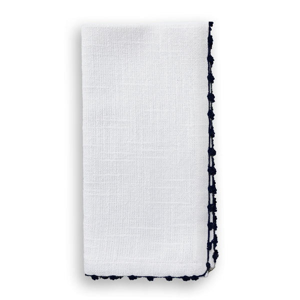 Knotted Edge Cotton Napkin with Trim (Set of 4)