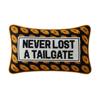 Never Lost A Tailgate Needlepoint Pillow