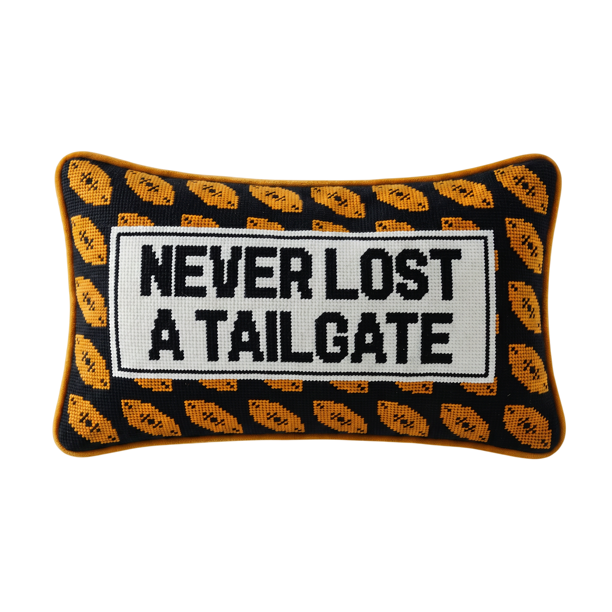 Never Lost A Tailgate Needlepoint Pillow