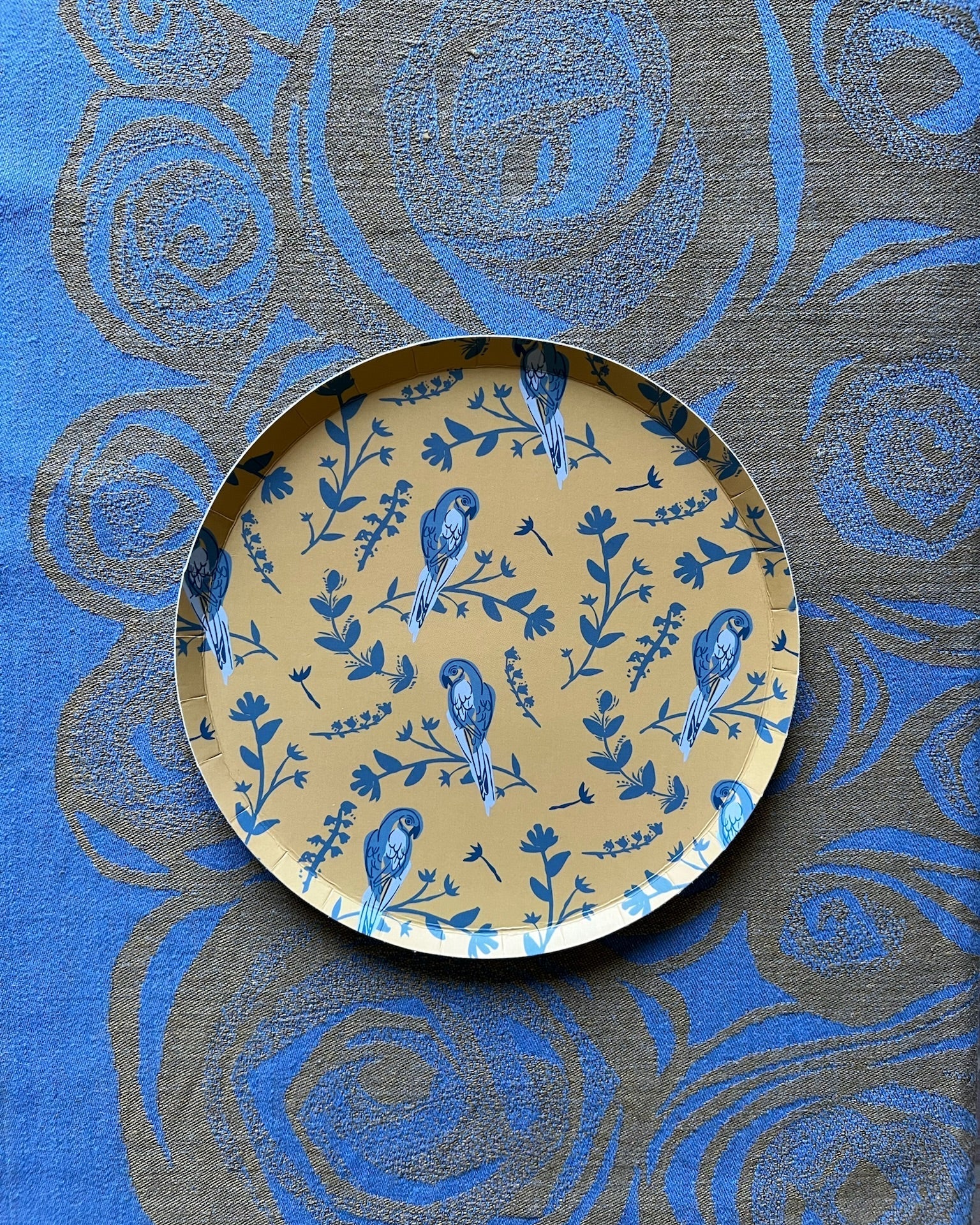 Garden Toile Hors d'oeuvres Plate Set of 12 - Marigold