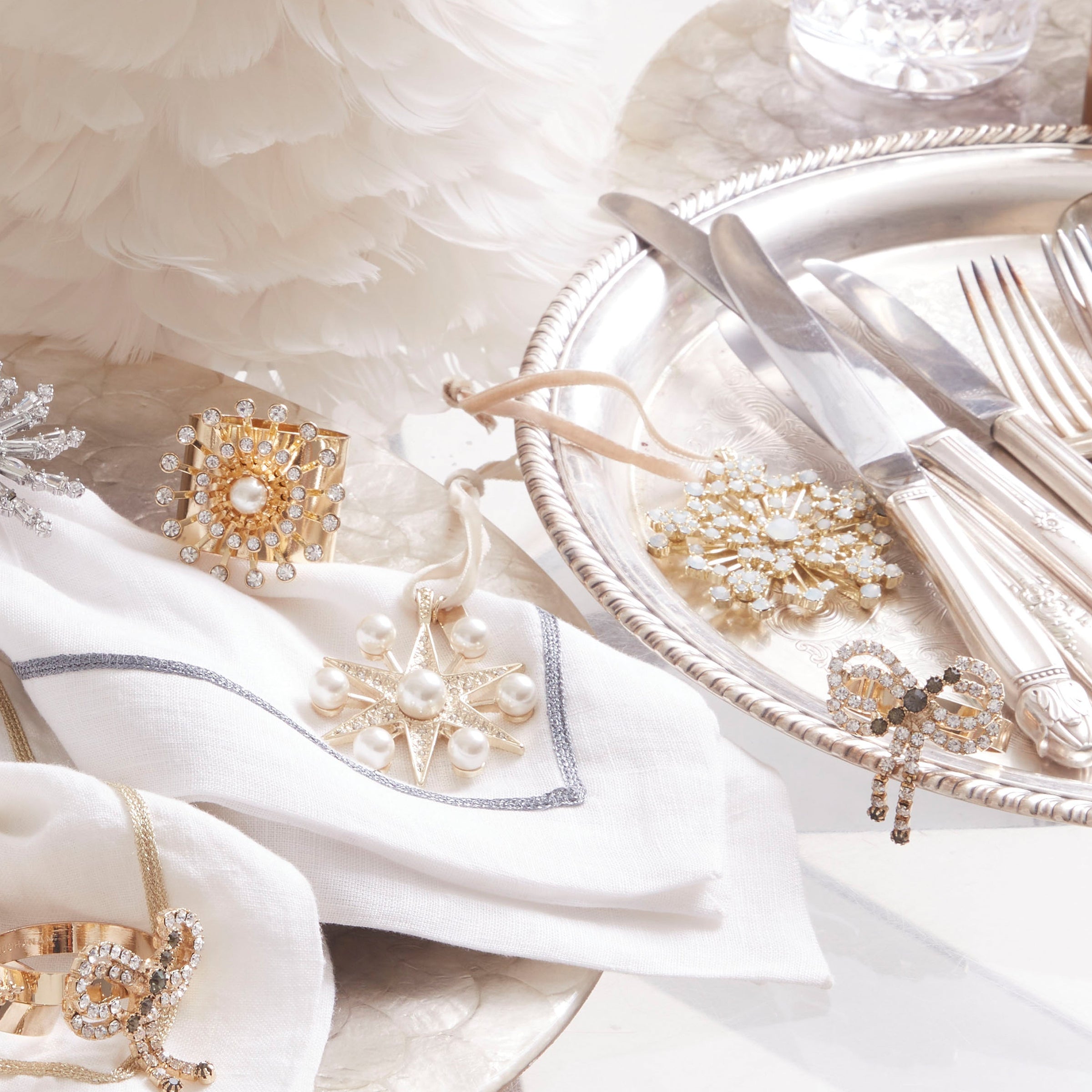 Pearl Star Napkin Rings (Set of 2)