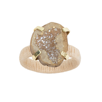 Rustic Druzy Napkin Rings - Natural (Set of 4)