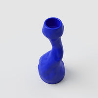 Niki Medium Blue Porcelain Candle Holder