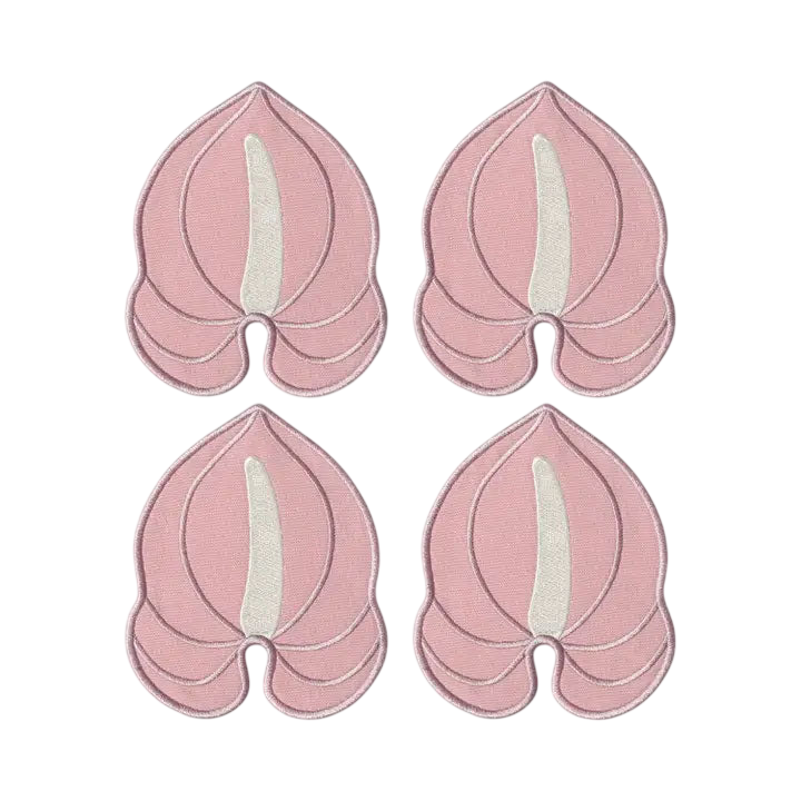 Octaevo Pink Anthurium Coaster (Set of 4)