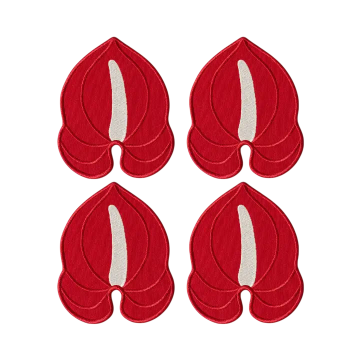 Octaevo Red Anthurium Coaster (Set of 4)
