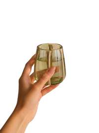 Olivia Short Green Olive Glass (Set of 4) by MESO