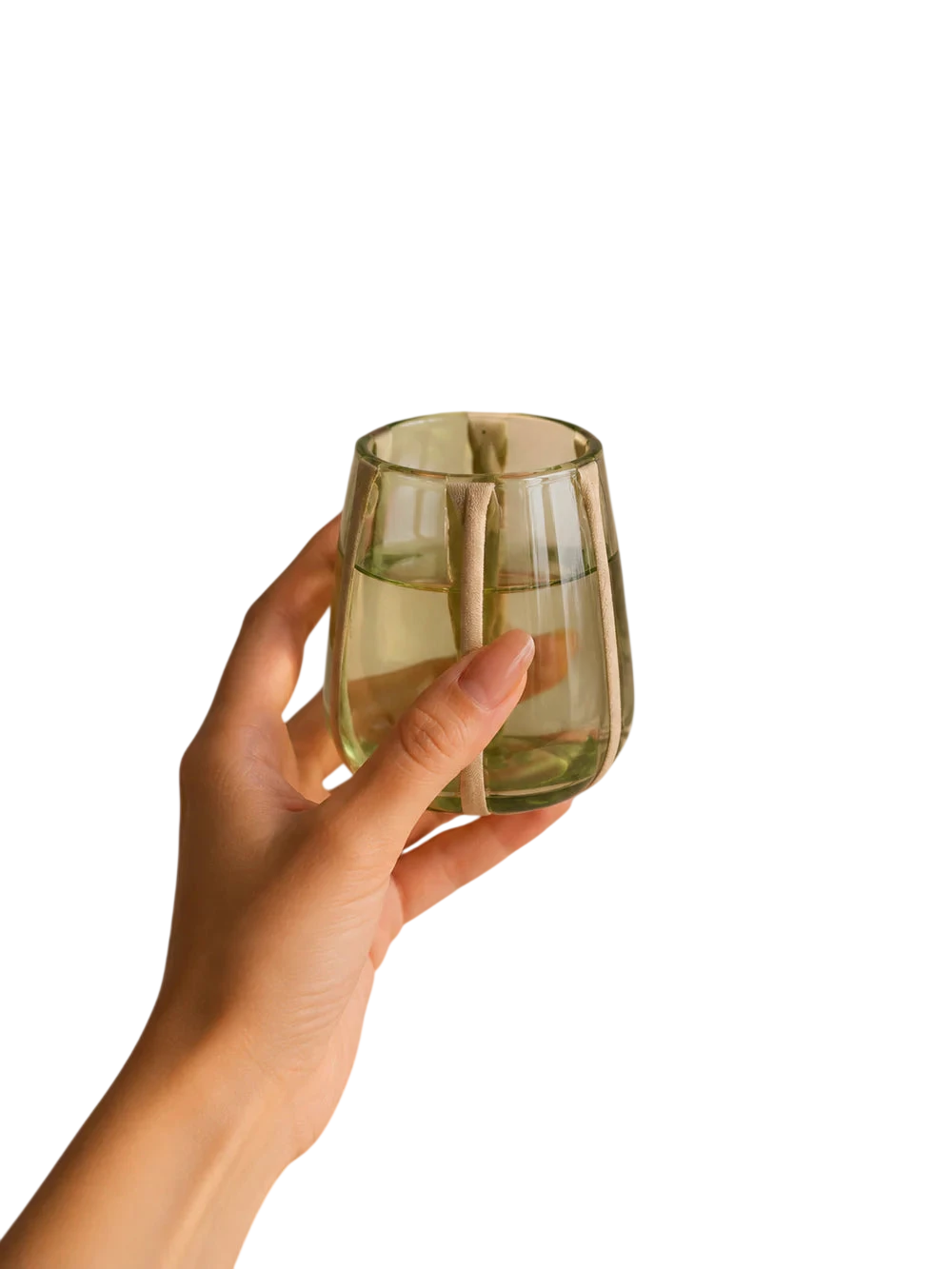Olivia Short Green Olive Glass (Set of 4) by MESO