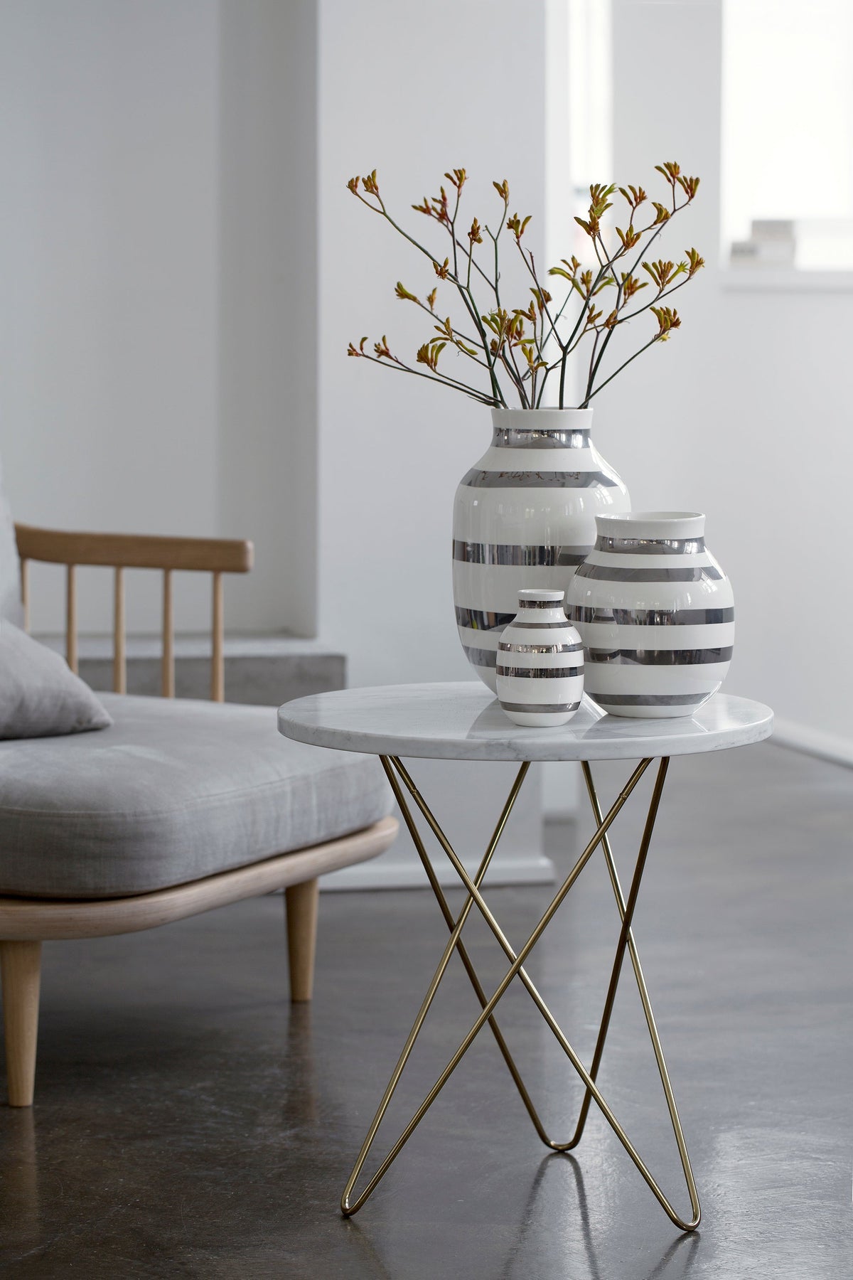 Kähler Omaggio Vase, Silver, 12.2"